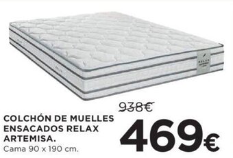 Hipercor COLCHÓN DE MUELLES ENSACADOS RELAX ARTEMISA. Cama 90 x 190 cm. oferta