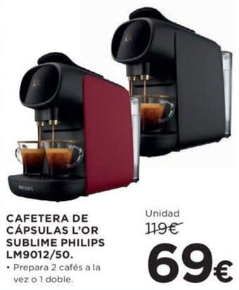 Hipercor CAFETERA DE CÁPSULAS L'OR SUBLIME PHILIPS LM9012/50. oferta