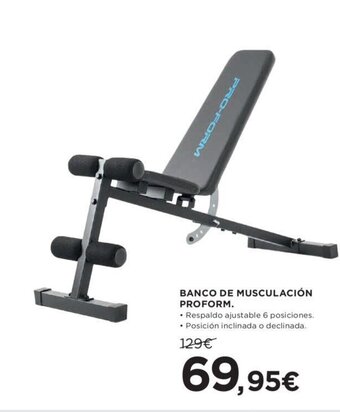 Hipercor BANCO DE MUSCULACIÓN PROFORM. oferta