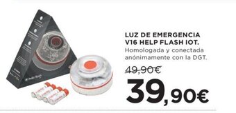 Hipercor LUZ DE EMERGENCIA V16 HELP FLASH IOT oferta
