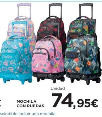 Hipercor MOCHILA CON RUEDAS. oferta