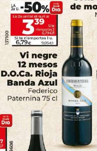 Dia Vi negre 12 mesos D.O.Ca. Rioja Banda Azul oferta