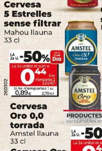 Dia Cervesa Oro 0,0 torrada oferta