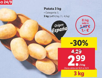Lidl Patata 3 kg oferta