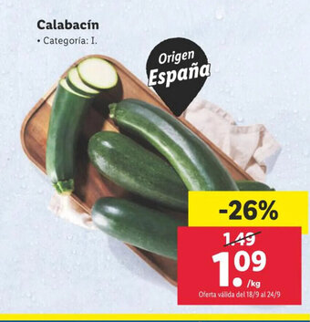 Lidl Calabacín oferta