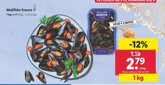 Lidl Mejillón fresco oferta
