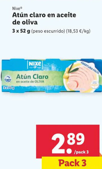 Lidl Nixe Atún claro en aceite de oliva oferta