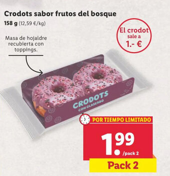 Lidl Crodots sabor frutos del bosque 158 g oferta