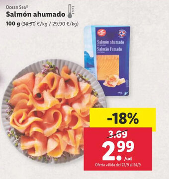 Lidl Ocean Sea Salmón ahumado 100 g oferta
