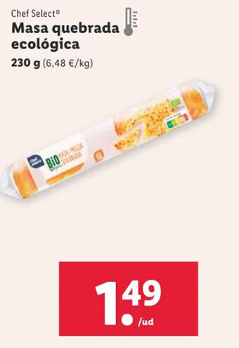 Lidl Chef Select Masa quebrada ecológica 230g oferta