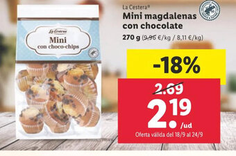 Lidl La Cestera Mini magdalenas con chocolate oferta