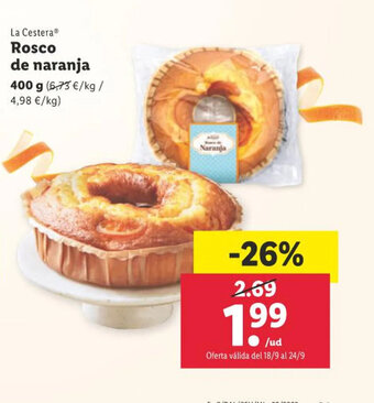Lidl La Cestera Rosco de naranja 400 g oferta