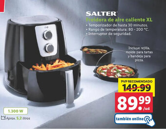 Lidl SALTER Freidora de aire caliente XL oferta