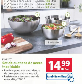 Lidl Set de cuencos de acero inoxidable oferta