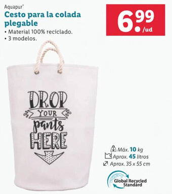 Lidl Cesto para la colada plegable oferta
