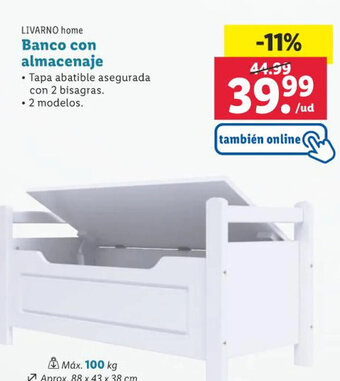 Lidl Banco con almacenaje oferta