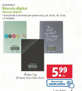Lidl SILVERCREST Bàscula digital oferta