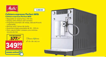 Lidl Cafetera espresso Perfect Milk oferta