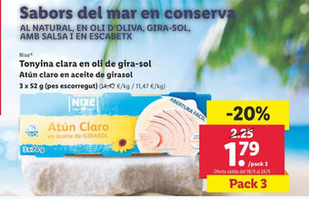 Lidl Nixe Tonyina clara en oli de gira-sol oferta