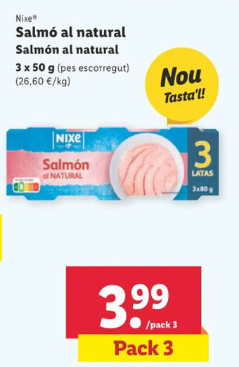 Lidl Nixe Salmó al natural oferta