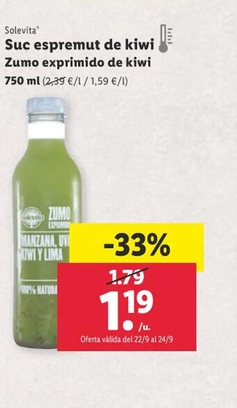 Lidl Solevita Suc espremut de kiwi oferta