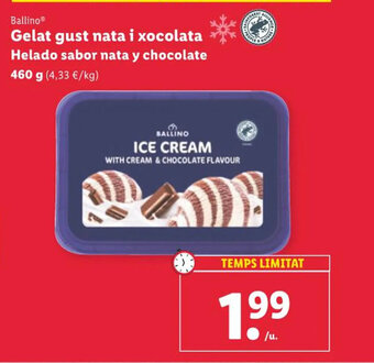 Lidl Ballino Gelat gust nata i xocolata oferta