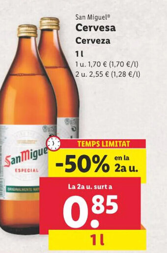 Lidl San Miguel Cervesa oferta