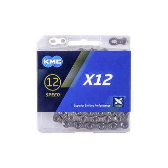 Decathlon Cadena kmc x12 plata/negro 126p 12v oferta