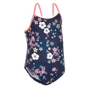 Decathlon Bañador bebé niña azul marino flores oferta
