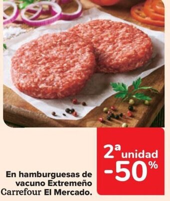 Carrefour En hamburguesas de vacuno Extremeno Carrefour El Mercado oferta
