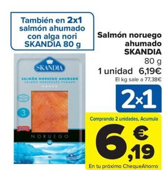Carrefour Salmón noruego ahumado SKANDIA 80 g oferta
