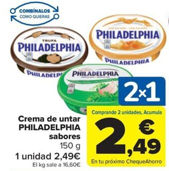 Carrefour Crema de untar PHILADELPHIA sabores oferta