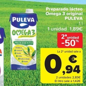 Carrefour Preparado lácteo Omega 3 original PULEVA oferta