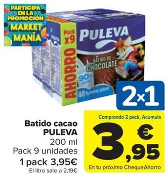 Carrefour Batido cacao PULEVA oferta