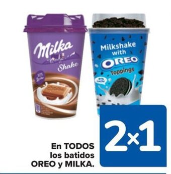 Carrefour EN TODOS los batidos OREO y MILKA. oferta