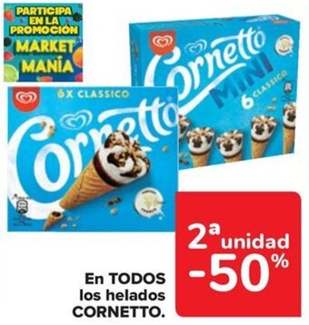 Carrefour EN TODOS los helados CORNETTO. oferta
