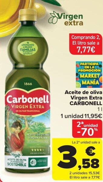 Carrefour Aceite de oliva Virgen Extra CARBONELL oferta
