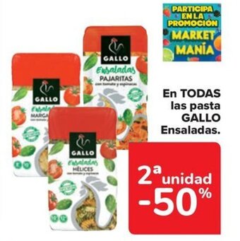 Carrefour EN TODAS las pasta GALLO Ensaladas. oferta