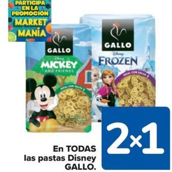 Carrefour EN TODAS las pastas Disney GALLO oferta