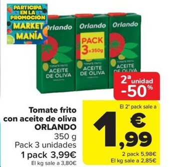 Carrefour Tomate frito con aceite de oliva ORLANDO oferta