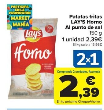 Carrefour Patatas fritas LAY'S Horno Al punto de sal oferta