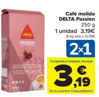 Carrefour Café molido DELTA Passion oferta