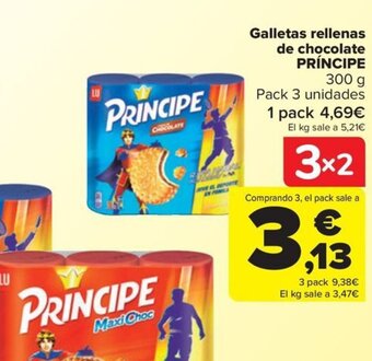 Carrefour Galletas rellenas de chocolate PRÍNCIPE oferta