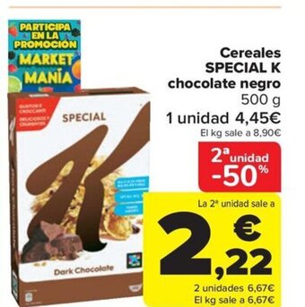 Carrefour Cereales SPECIAL K chocolate negro oferta