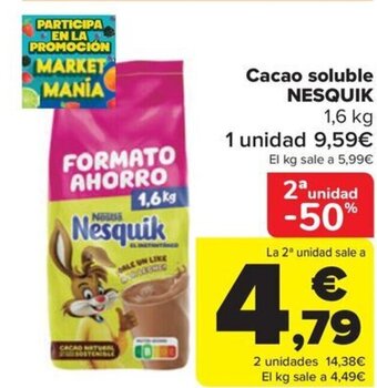 Carrefour Cacao soluble NESQUIK oferta