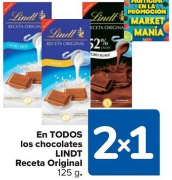 Carrefour EN TODAS las chocolatinas LINDT Receta Original oferta