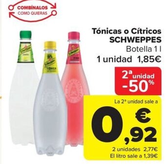 Carrefour Tónicas o Cítricos SCHWEPPES oferta