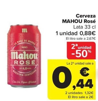 Carrefour Cerveza MAHOU Rosé oferta