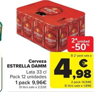 Carrefour Cerveza ESTRELLA DAMM oferta