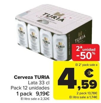 Carrefour Cerveza TURIA oferta